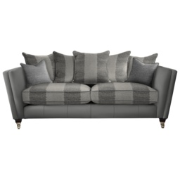 Parker Knoll Harlow Grand Pillow Back Leather/Fabric Sofa - Leather/Fabric Mix - thumbnail 2