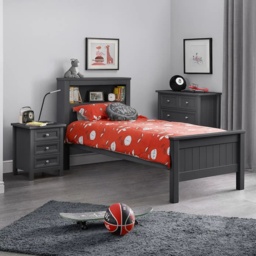 Julian Bowen Maine Bookcase Bed 90cm Single - Anthracite - 90cm Single