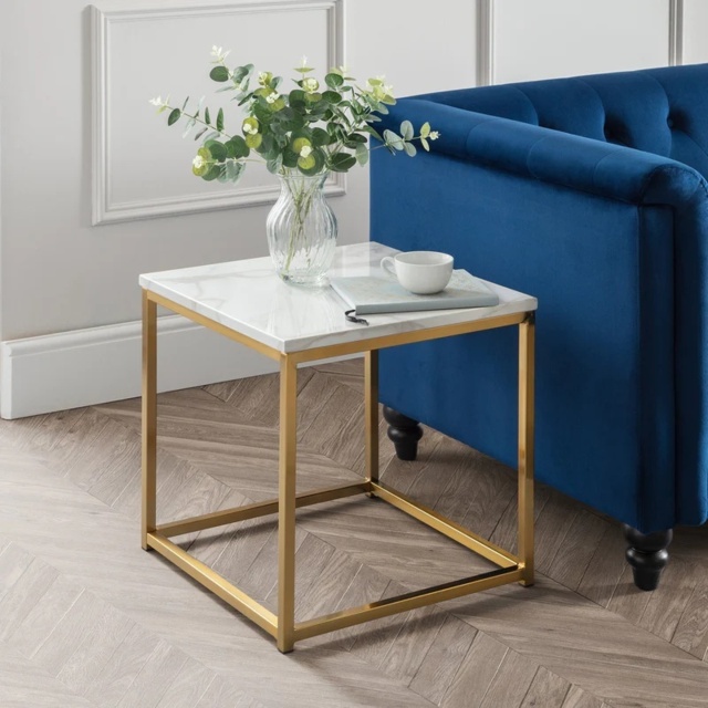 Julian Bowen Scala Square Lamp Table - Gold - image 1
