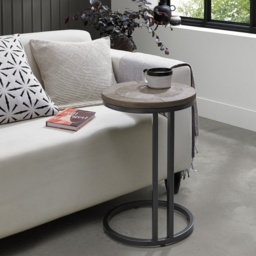 Markham Silver Grey Round Sofa Table - thumbnail 1