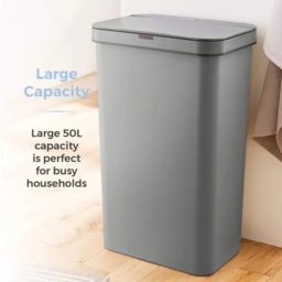 Tower 50L Rectangular Sensor Bin - Grey - thumbnail 7