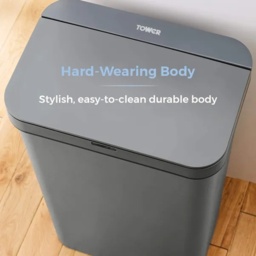 Tower 50L Rectangular Sensor Bin - Grey - thumbnail 6