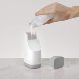 Joseph Joseph Slim Compact Soap Dispenser - WHITE/GREY - 6.2cm x 9.1cm x 14.1cm - thumbnail 5