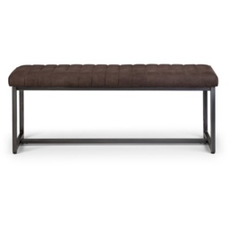 Julian Bowen Brooklyn Upholstered Bench - Charcoal - thumbnail 2