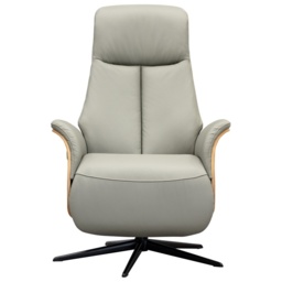 G Plan Kalmar Power Recliner Chair with Headrest - Leather Grade N - Dark Wood - Black Base - No - thumbnail 2