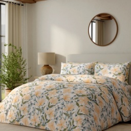 Vantona Garden Lilies Duvet Set - Yellow - Double - thumbnail 3