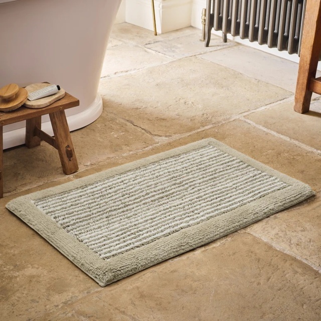 Christy Portobello Stripe Cotton Bath Mat - Birch - image 1