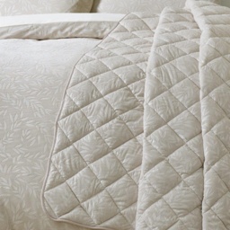 Catherine Lansfield Corded Leaves Bedspread 240x260cm - Champagne - thumbnail 2