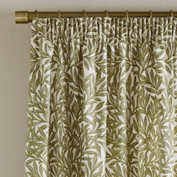 William Morris at Home Original Willow Lined Pencil Pleat Curtains - Olive - W 90 x D 90 - thumbnail 2