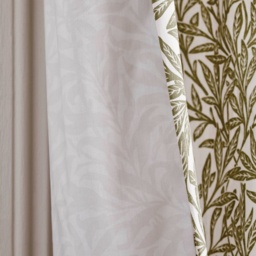 William Morris at Home Original Willow Lined Pencil Pleat Curtains - Olive - W 90 x D 90 - thumbnail 3