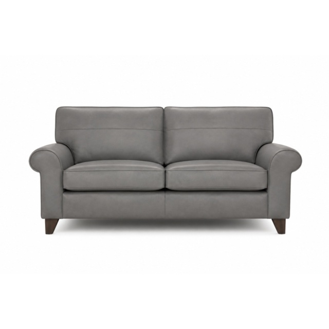 The Lounge Co Penelope 3 Seater Sofa in Dallas Charcoal Leather