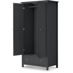 Julian Bowen Maine 2 Door Combination Wardrobe - Anthracite - thumbnail 2