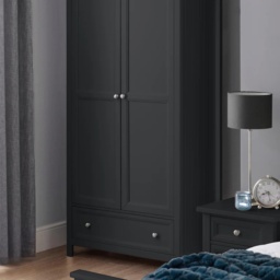Julian Bowen Maine 2 Door Combination Wardrobe - Anthracite - thumbnail 1