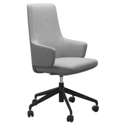 Stressless Vanilla High Back Home Office With Arms - Paloma Leather - thumbnail 3