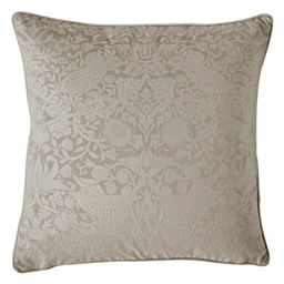 William Morris At Home Strawberry Thief Embossed Cushion 50cm - Porcini - thumbnail 1