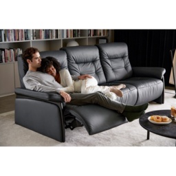 Stressless Mary 2 Seater Power Recliner Sofa With Wooden Arms - Noblesse Leather - thumbnail 4