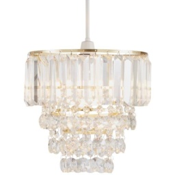 BHS Paladina Easy Fit Light Shade 80cm - Brass/Clear - thumbnail 1