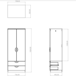 Cambourne Cam062 Double Gents Wardrobe With Mirror Door - Finish - thumbnail 7
