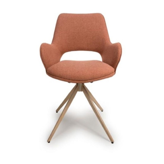 Paulie Fabric Swivel Dining Chair - Brick - image 1