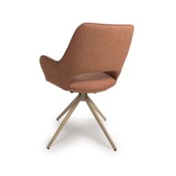 Paulie Fabric Swivel Dining Chair - Brick - thumbnail 3