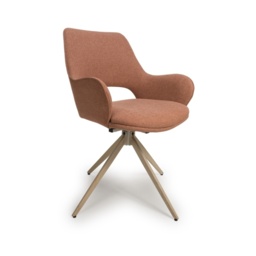 Paulie Fabric Swivel Dining Chair - Brick - thumbnail 2