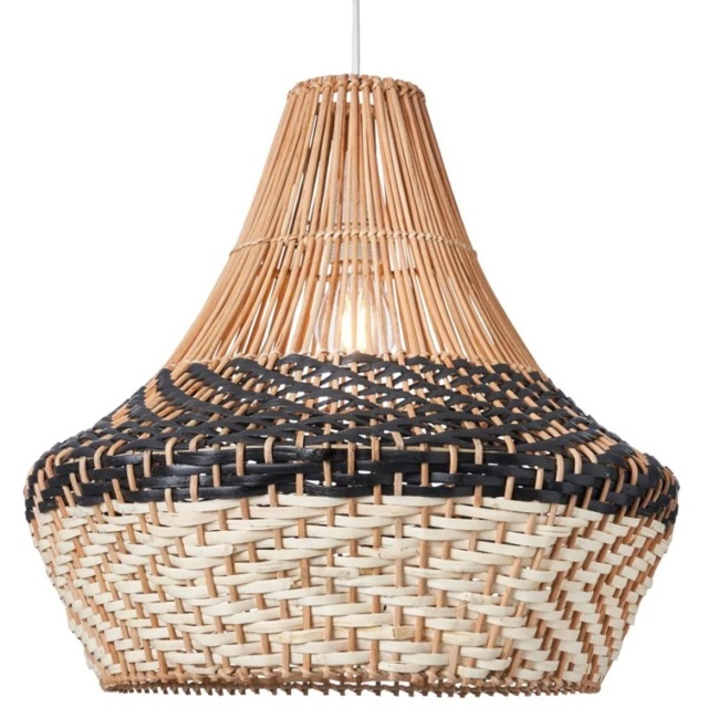 BHS Lauren Rattan Easyfit Light Shade 45cm - Natural - image 1