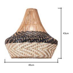 BHS Lauren Rattan Easyfit Light Shade 45cm - Natural - thumbnail 3