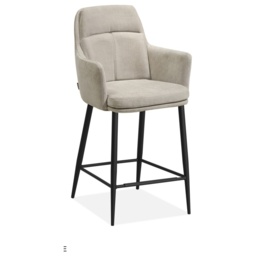 Annie Upholstered Barstool Pair - Miami Toffee Fabric