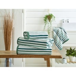 Deyongs Bliss Linear Stripe Towel - Green - Hand Towel