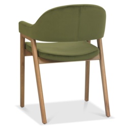 Brandon Rustic Oak Upholstered Arm Chair Pair - Cedar Velvet - thumbnail 5