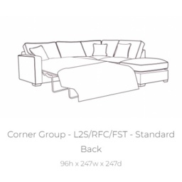 Bertie Standard Back Sofa Bed Corner Group - Fabric Grade B - FST/LFC/R2S - thumbnail 5