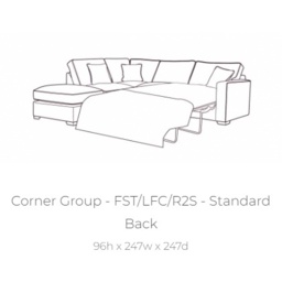 Bertie Standard Back Sofa Bed Corner Group - Fabric Grade B - FST/LFC/R2S - thumbnail 6