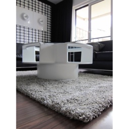 Mastercraft 039 - 001/6699 Twilight Shaggy Rug - White/Silver - 133cm x 195cm - thumbnail 2