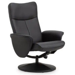 Julian Bowen Lugano Recliner and Stool With Covered Base - Black - thumbnail 7