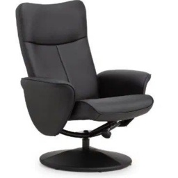Julian Bowen Lugano Recliner and Stool With Covered Base - Black - thumbnail 5