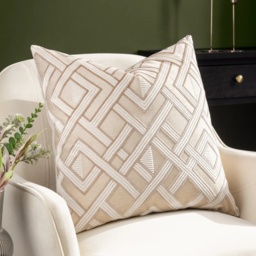 Riva Henley Cushion 50cm - Warm Taupe - thumbnail 1