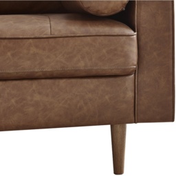 Julian Bowen Henley 2 Seater Sofa - Brown Faux Leather - thumbnail 6