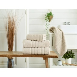 The Lyndon Company Rainham Cotton Towel - Taupe - Bath Sheet - thumbnail 1