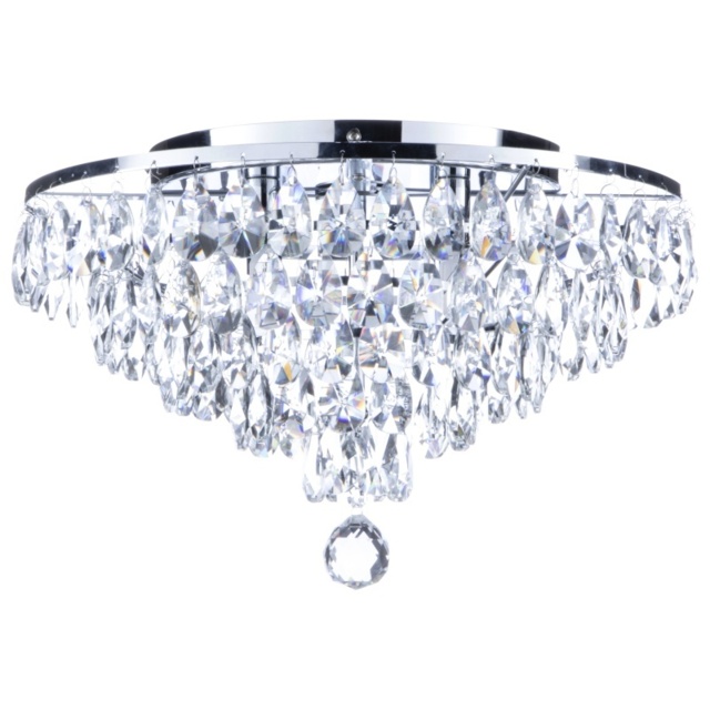 BHS Elsa 40cm Flush Ceiling Light - Chrome - image 1