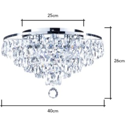 BHS Elsa 40cm Flush Ceiling Light - Chrome - thumbnail 2