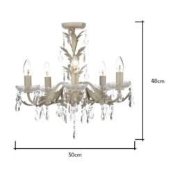 BHS Paisley 5 Light Flush Ceiling Light - Cream/Gold - thumbnail 2