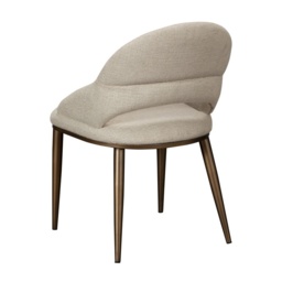 Davos Upholstered Dining Chair Pair - Brushed Bronze/Cream - thumbnail 3