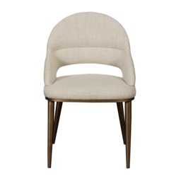 Davos Upholstered Dining Chair Pair - Brushed Bronze/Cream - thumbnail 2