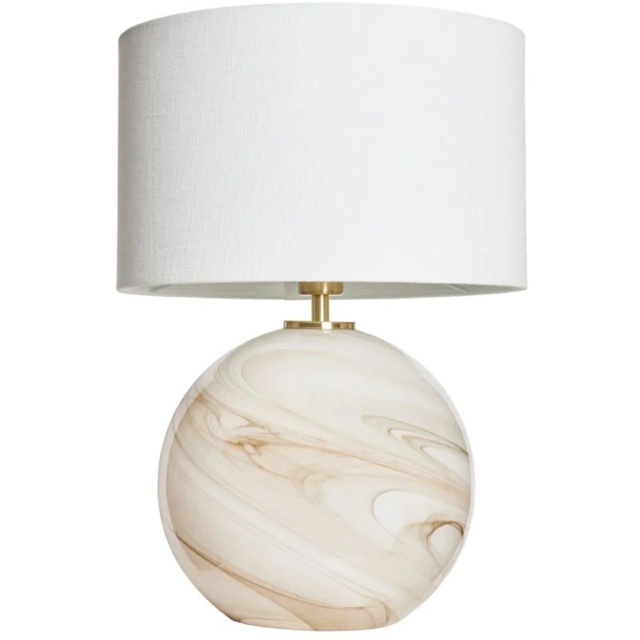 BHS Lewis Marble Glass Ball Table Lamp - Cream - image 1
