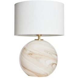BHS Lewis Marble Glass Ball Table Lamp - Cream