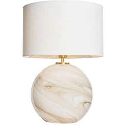 BHS Lewis Marble Glass Ball Table Lamp - Cream - thumbnail 2