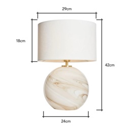 BHS Lewis Marble Glass Ball Table Lamp - Cream - thumbnail 3