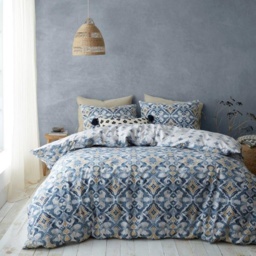 Pineapple Elephant Inara Ikat Indigo Duvet Set - Blue - Super King