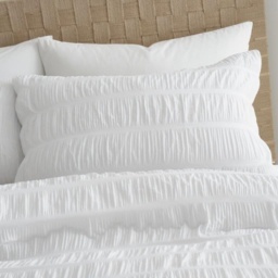Catherine Lansfield Seersucker White Duvet Set - Super King - thumbnail 5