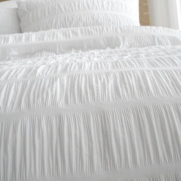 Catherine Lansfield Seersucker White Duvet Set - Super King - thumbnail 4